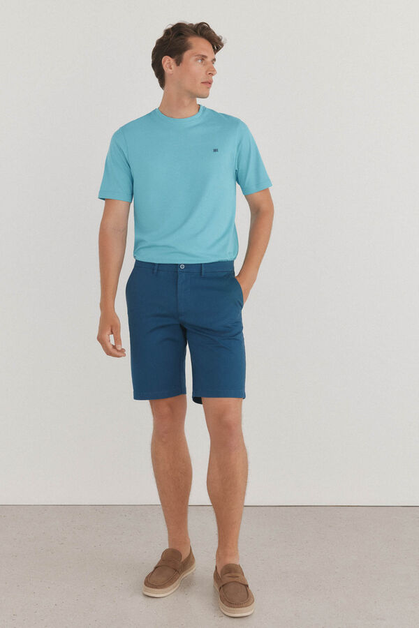 Pedro del Hierro Bermuda chino premium flex Azul