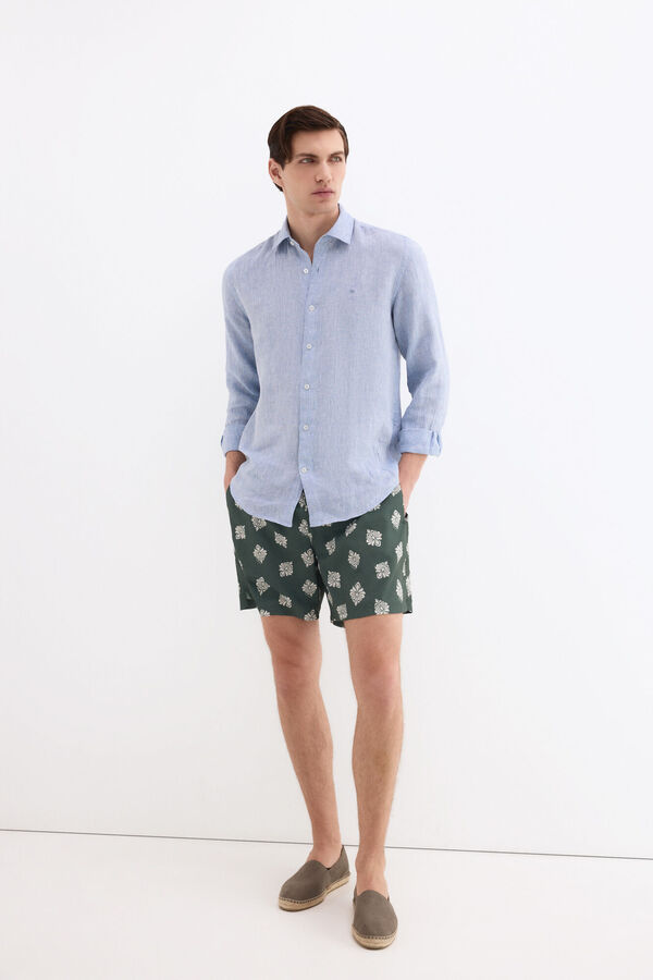 Pedro del Hierro Ba&ntilde;ador estampado &eacute;tnico Verde