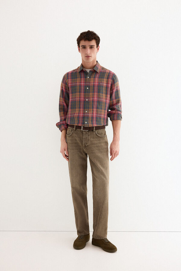 Pedro del Hierro Pantal&oacute;n vaquero marr&oacute;n new straight Marr&oacute;n