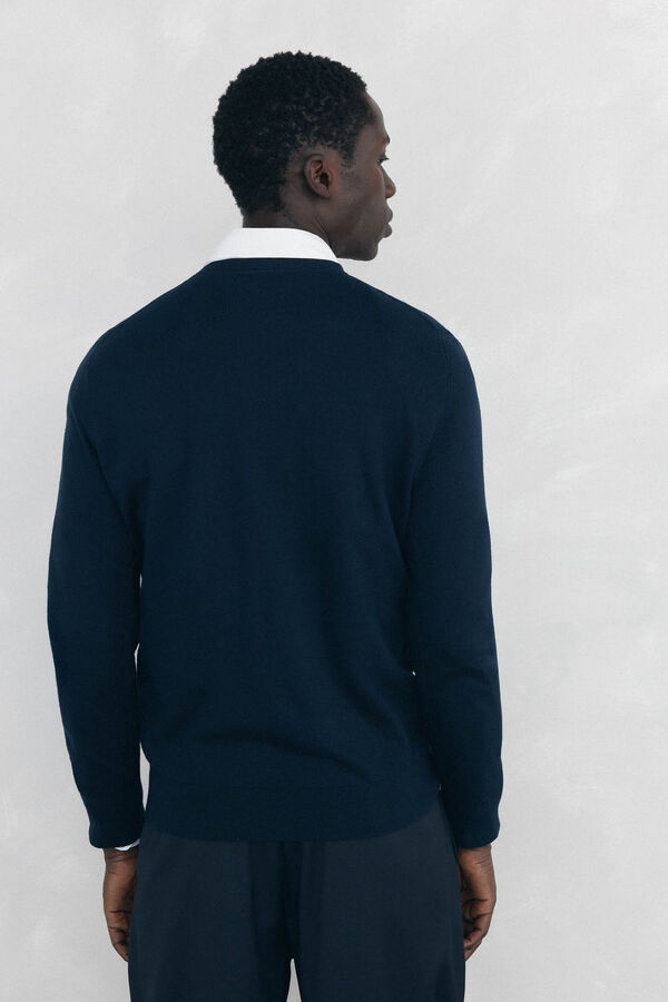 Pedro del Hierro Su&eacute;ter cuello redondo ajustado Azul