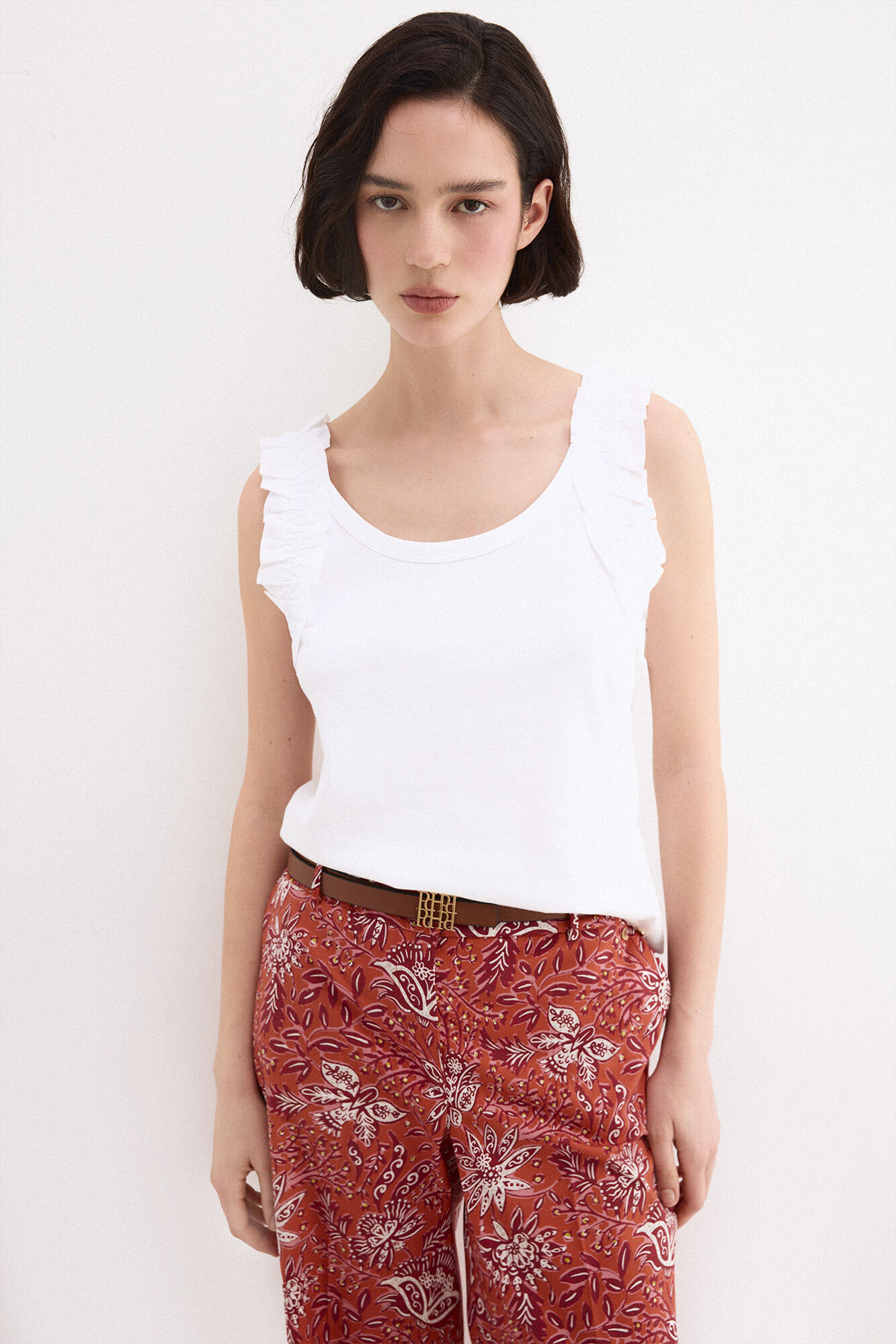 Pedro del Hierro Camiseta tirantes volantes