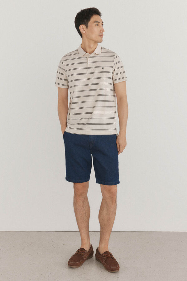 Pedro del Hierro Polo de rayas Beige