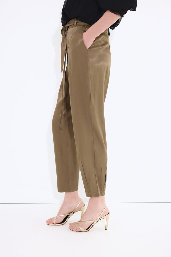 Pedro del Hierro Pantal&oacute;n satinado verde Verde