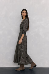 Pedro del Hierro Vestido midi estampado Gris