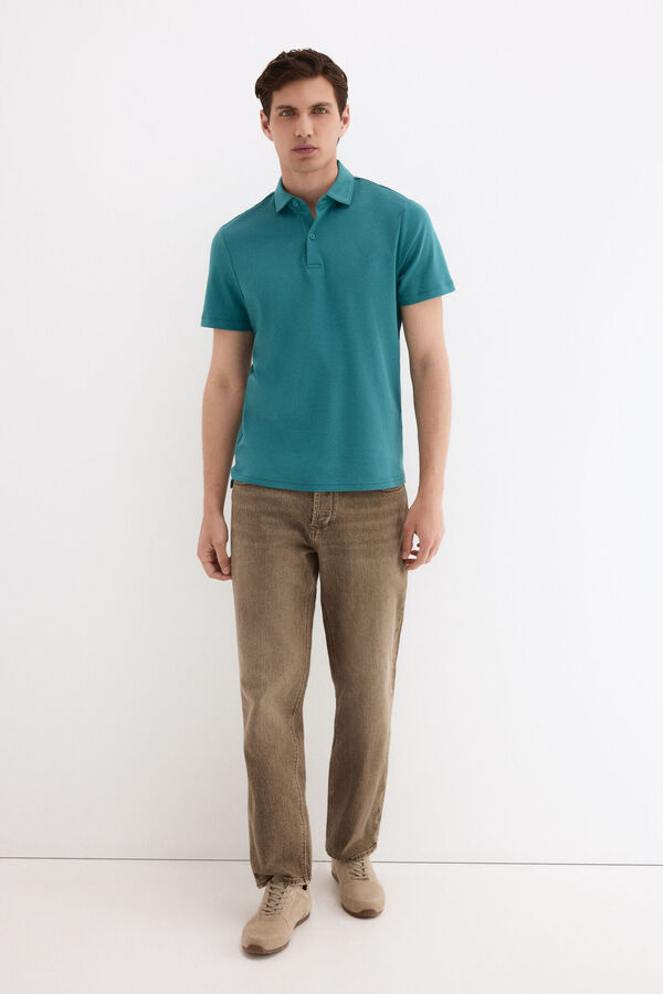 Pedro del Hierro Polo mercerizado Turquesa