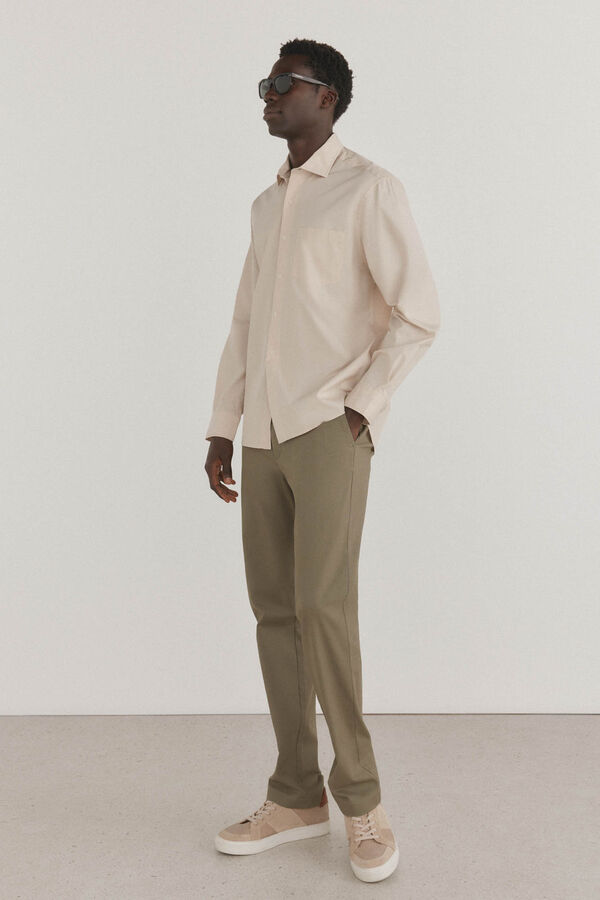 Pedro del Hierro Camisa lisa popel&iacute;n Beige