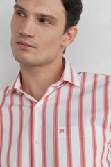 Pedro del Hierro Camisa de popel&iacute;n a rayas Rojo