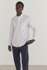Pedro del Hierro Camisa non iron + antimanchas cuadros Morado