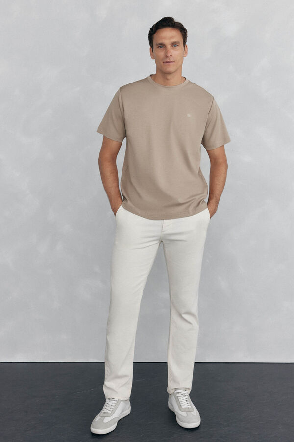 Pedro del Hierro Camiseta mercerizada Beige