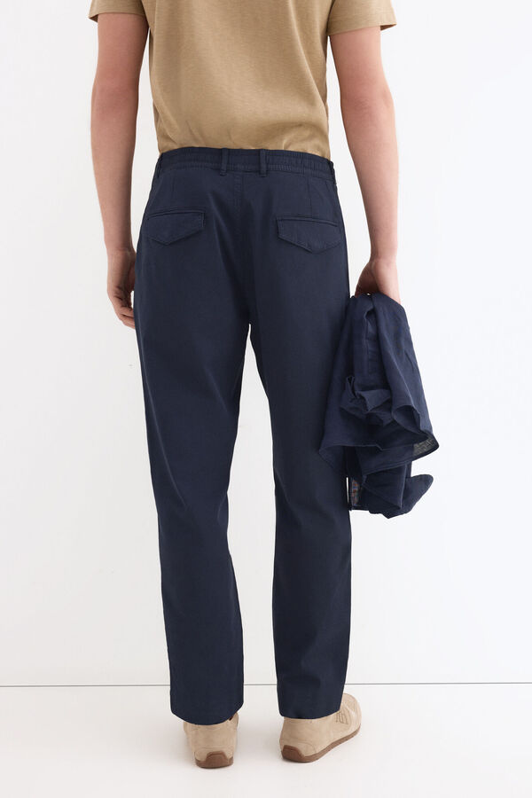 Pedro del Hierro Chino estructura con cordones regular fit Azul