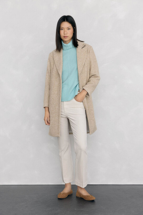 Pedro del Hierro Pantalones terciopelo flare cropped Crudo