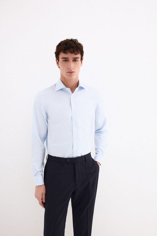 Pedro del Hierro Camisa pu&ntilde;o gemelos non iron + antimanchas Azul