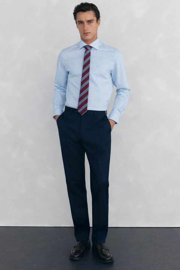 Pedro del Hierro Camisa de vestir de rayas non iron + antimanchas Azul