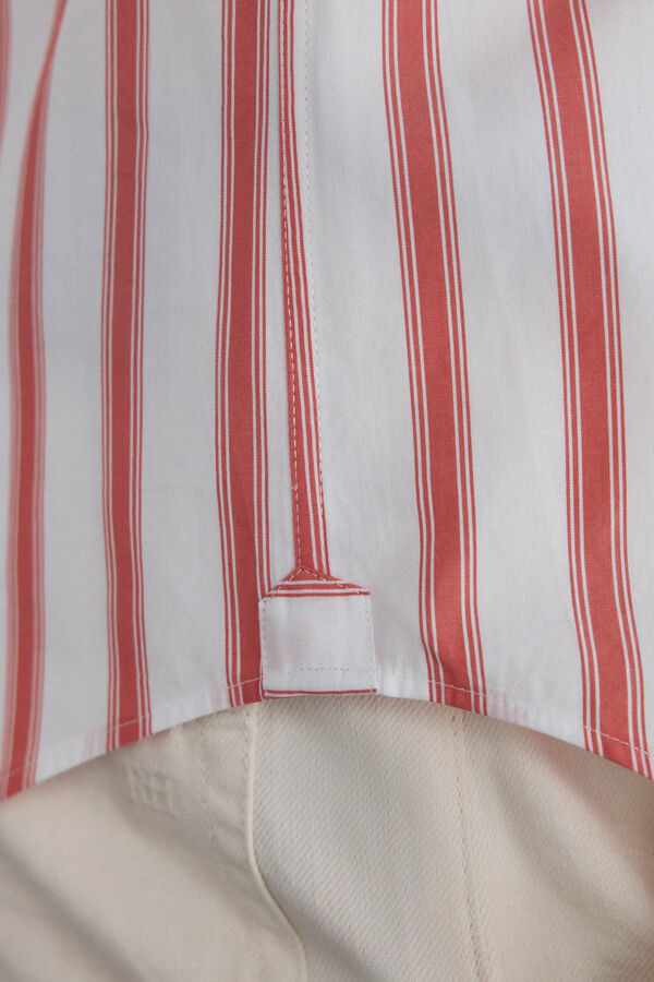 Pedro del Hierro Camisa de popel&iacute;n a rayas Rojo