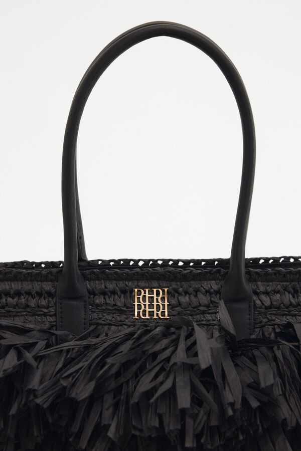 Pedro del Hierro Bolsa de hombro con flecos Negro