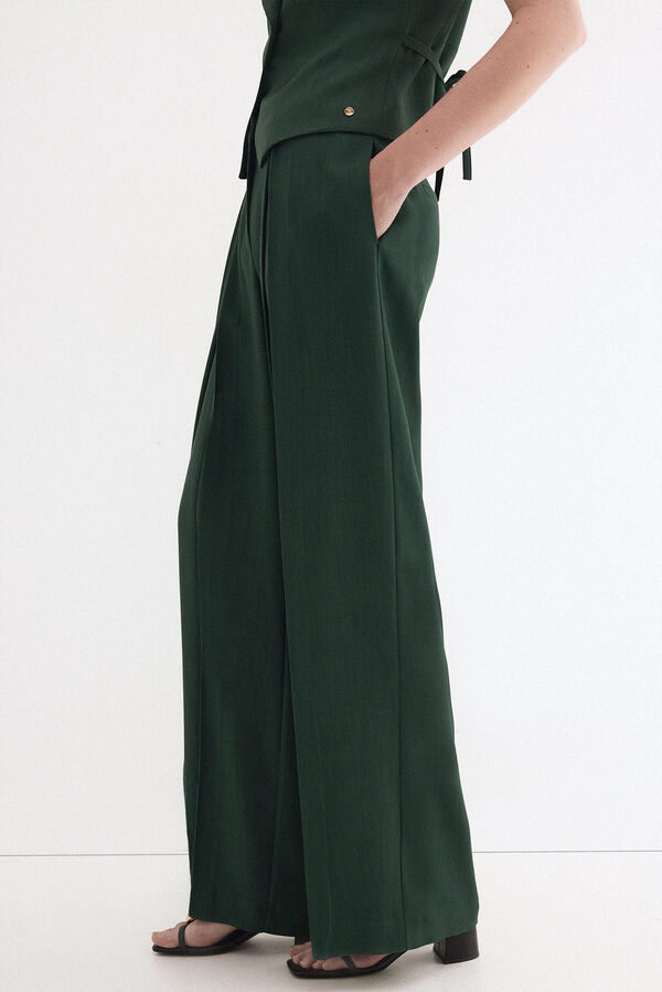 Pedro del Hierro Pantal&oacute;n wide leg Verde