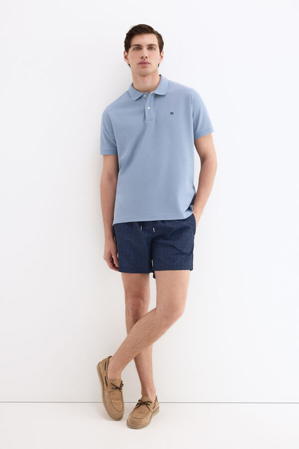 Pedro del Hierro Ba&ntilde;ador estampado logos Azul