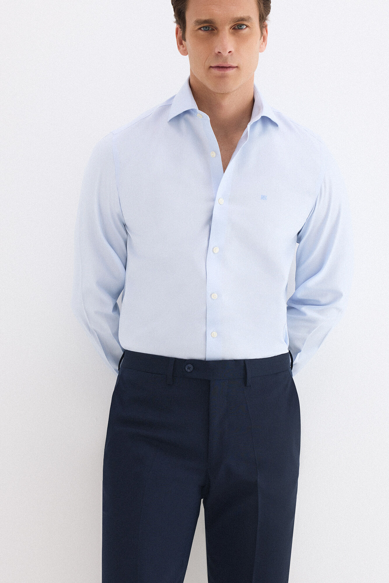 Pedro del Hierro Camisa vestir lisa non iron + antimanchas