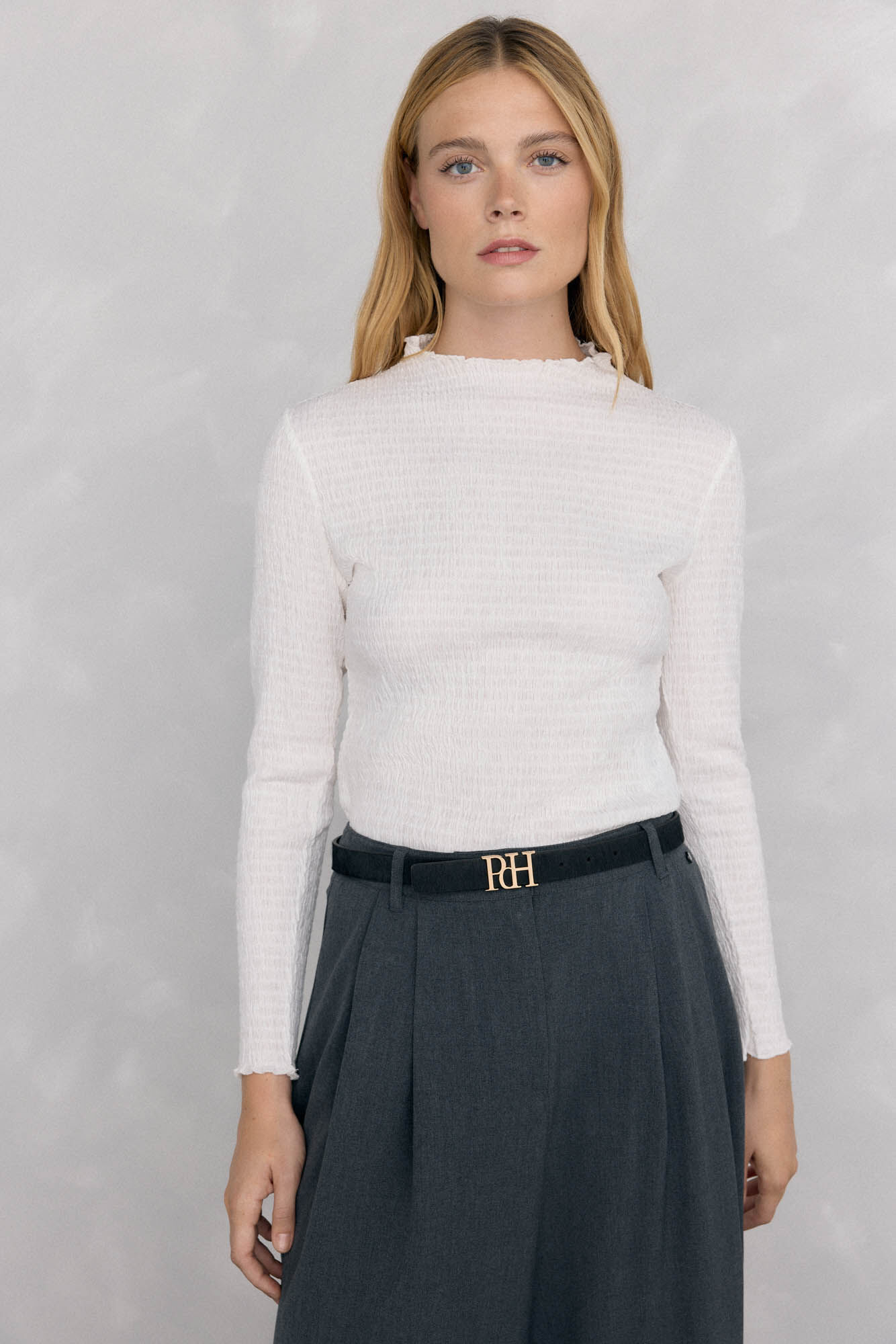 Pedro del Hierro Camiseta cuello chimenea estructura