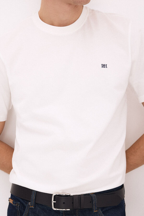 Pedro del Hierro Camiseta b&aacute;sica logo Blanco