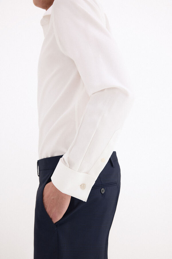 Pedro del Hierro Camisa pu&ntilde;o gemelos non iron + antimanchas Blanco