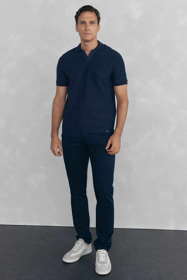 Pedro del Hierro Polo de jacquard Azul