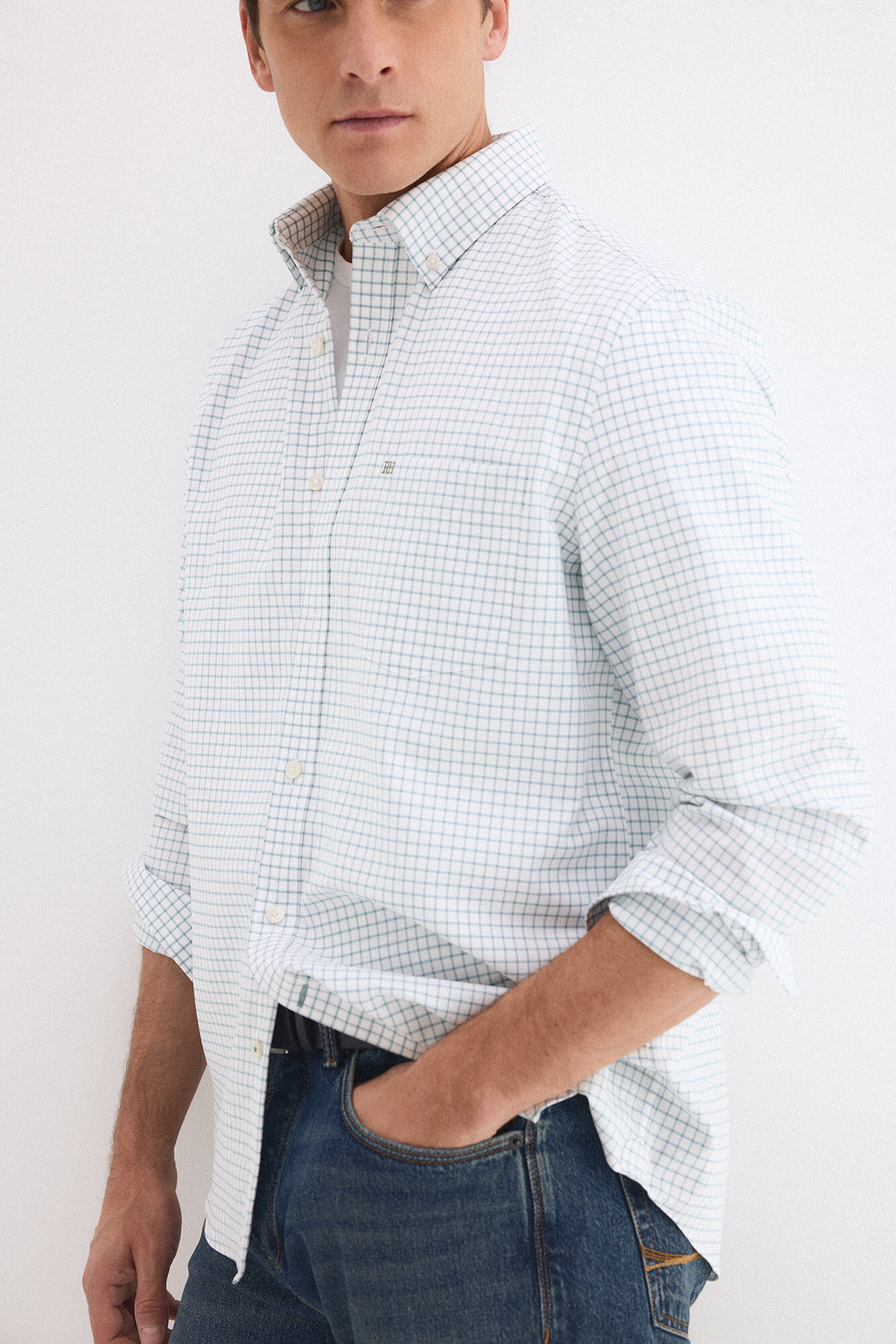 Pedro del Hierro Camisa non iron oxford cuadros