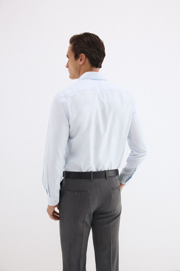 Pedro del Hierro Camisa vestir estructura lisa non iron + antimanchas slim fit Azul