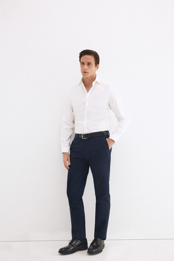 Pedro del Hierro Camisa vestir lisa non iron + antimanchas Blanco