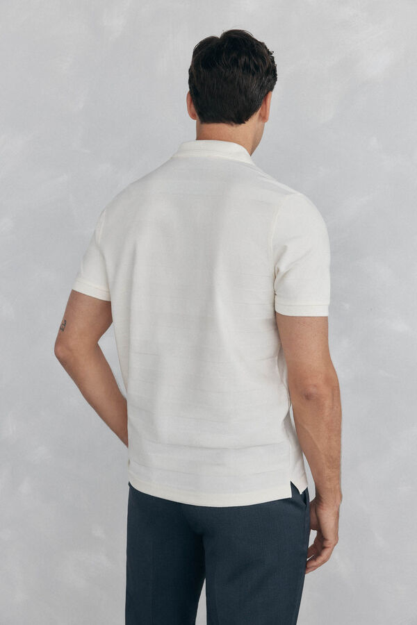 Pedro del Hierro Polo estructura jacquard Crudo