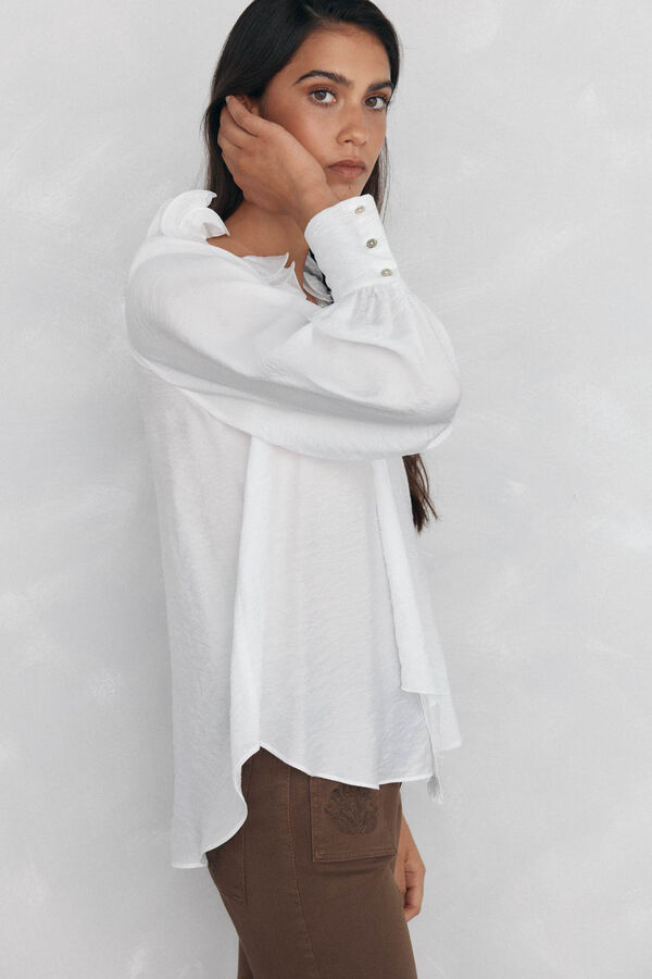 Pedro del Hierro Blusa holgada lisa Blanco