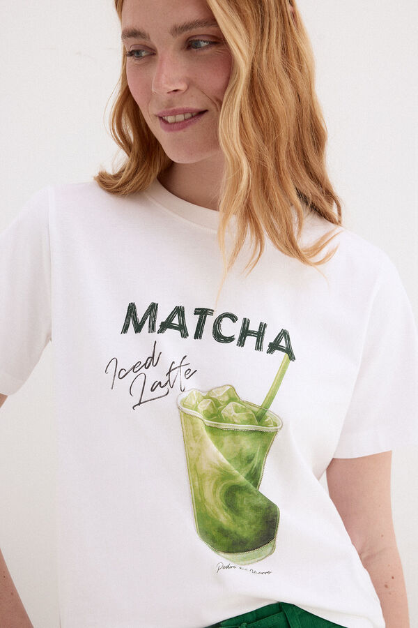 Pedro del Hierro Camiseta estampada frontal Blanco