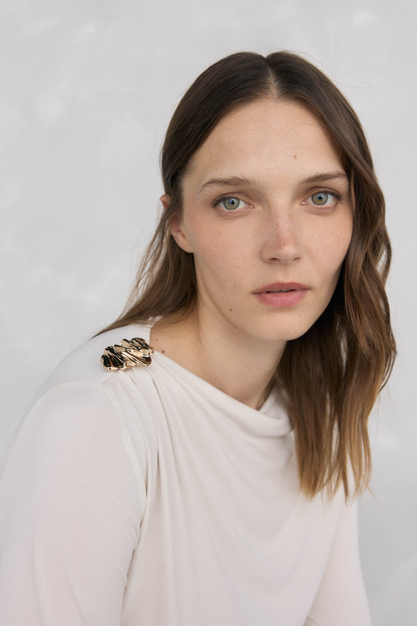 Pedro del Hierro Playera drapeada con broche