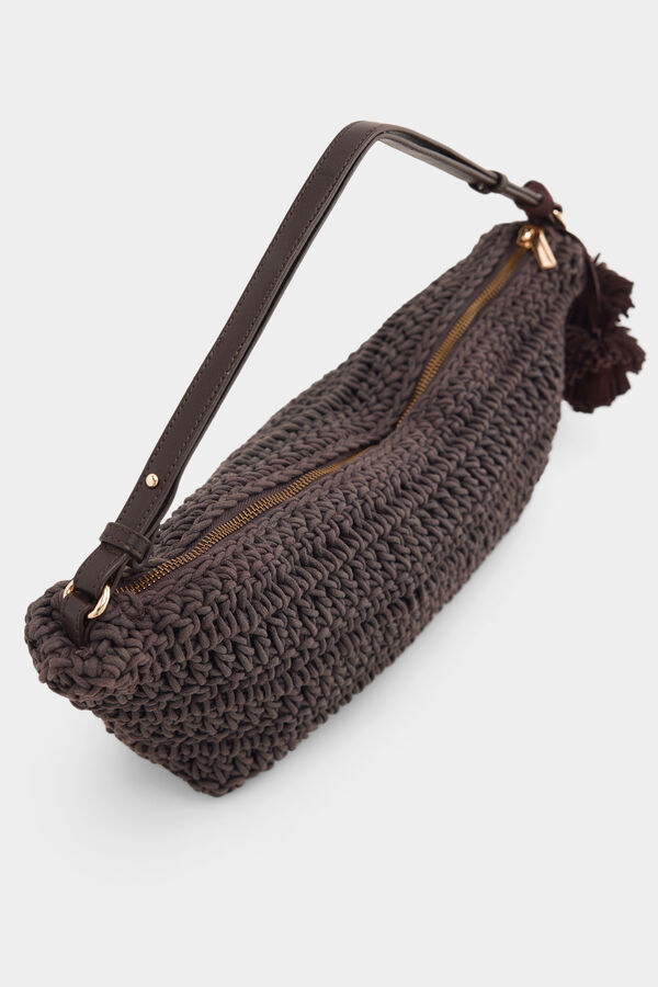 Pedro del Hierro Bolso punto trenzado Marr&oacute;n