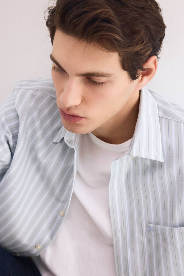 Pedro del Hierro Camisa non iron oxford rayas Verde