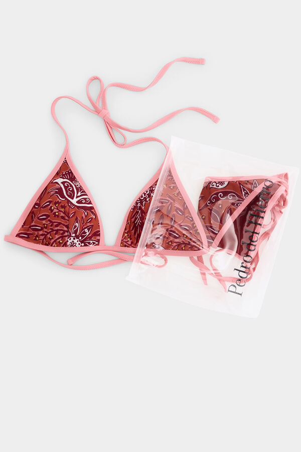 Pedro del Hierro Bikini estampado con contrastes Coral