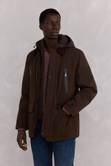 Pedro del Hierro Chaqueta vistas cremallera repelente al agua Marr&oacute;n