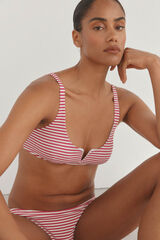 Pedro del Hierro Bikini panty cl&aacute;sico y top halter de piqu&eacute; Rosa