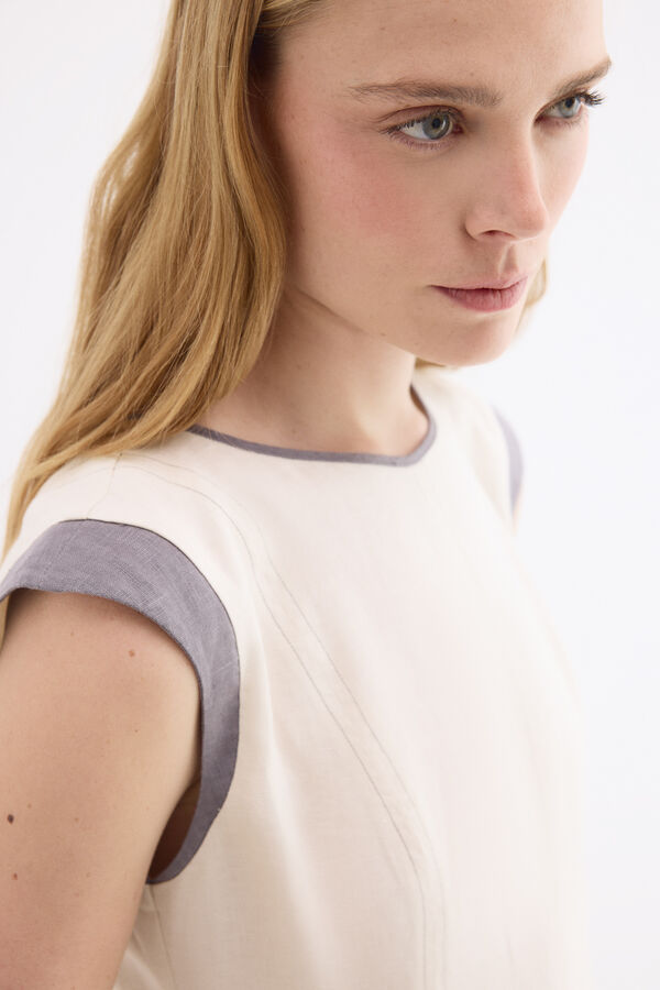 Pedro del Hierro Vestido midi con cortes Crudo