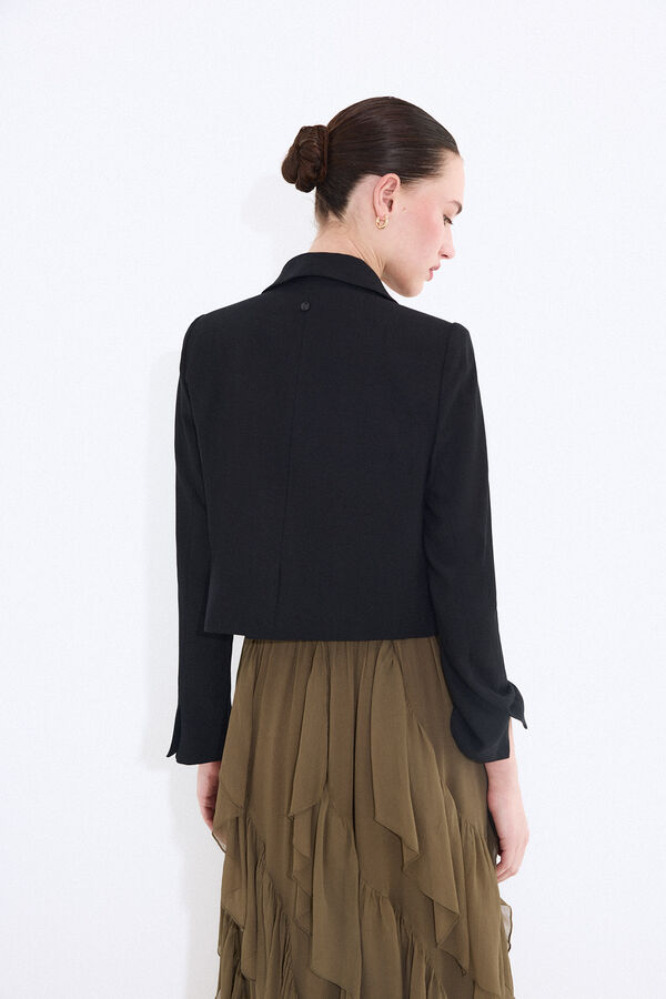 Pedro del Hierro Blazer crop negra Negro