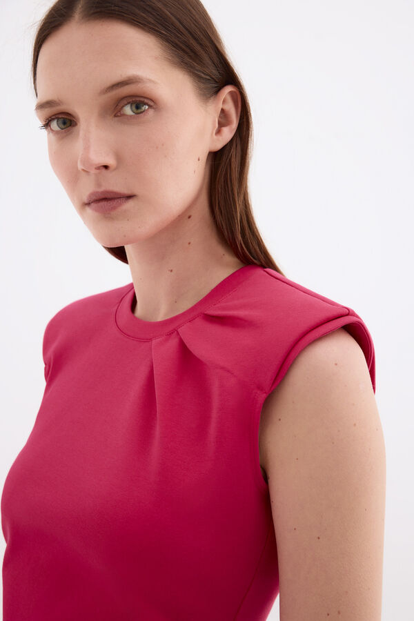 Pedro del Hierro Camiseta manga corta detalle en hombro Rosa