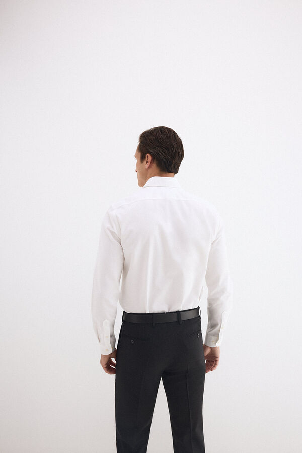 Pedro del Hierro Camisa vestir estructura lisa non iron + antimanchas slim fit Blanco