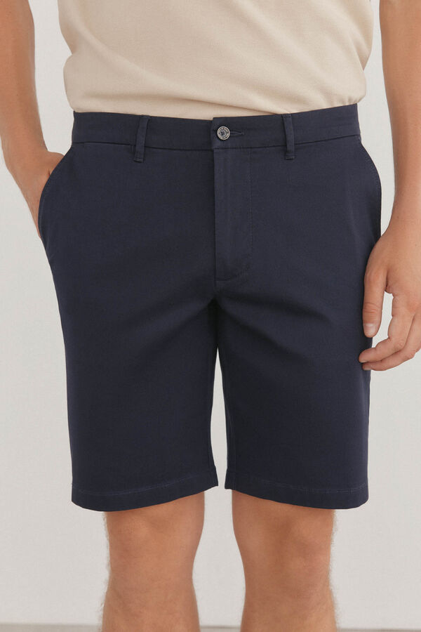 Pedro del Hierro Bermudas chino premium flex Azul