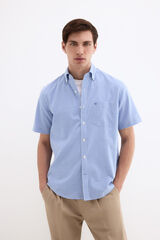 Pedro del Hierro Camisa non iron manga corta cuadros Azul