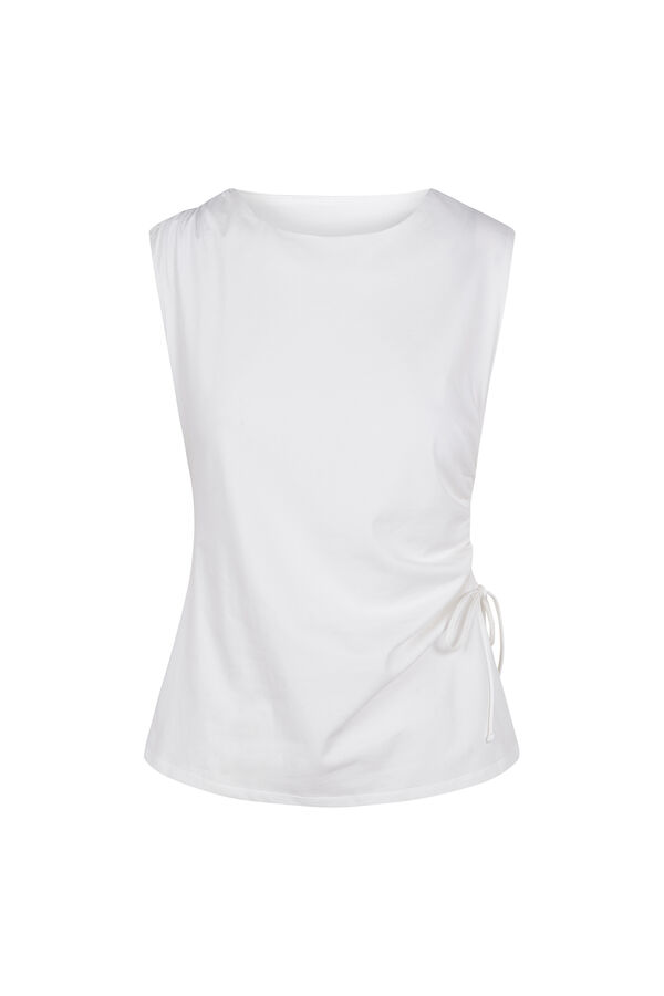 Pedro del Hierro Camiseta sin mangas detalle frunce cord&oacute;n Crudo