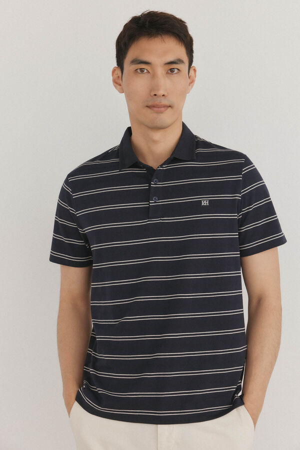 Pedro del Hierro Polo de rayas Azul