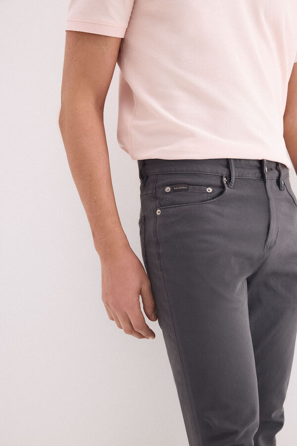Pedro del Hierro Pantal&oacute;n 5 bolsillos slim Gris