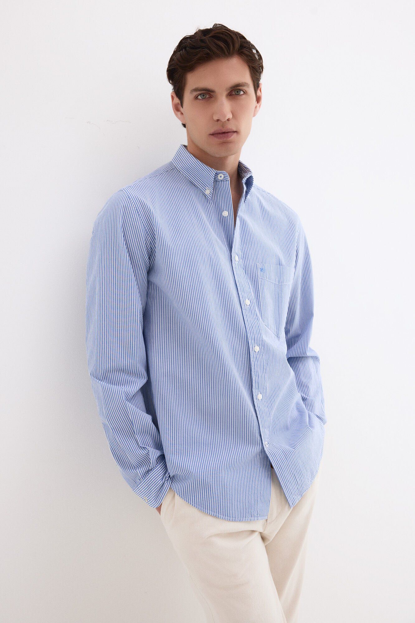 Pedro del Hierro Camisa seersucker rayas