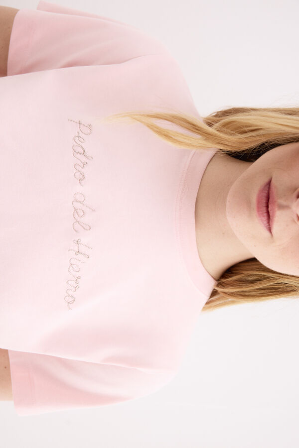 Pedro del Hierro Camiseta manga corta logo metallico Rosa
