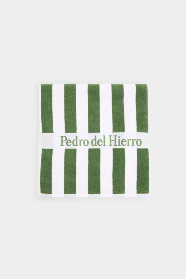 Pedro del Hierro Toalla playa rayas Verde